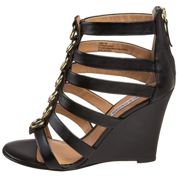 KELSI DAGGER Black Juno Wedges Size 8 - Picture 2 of 8